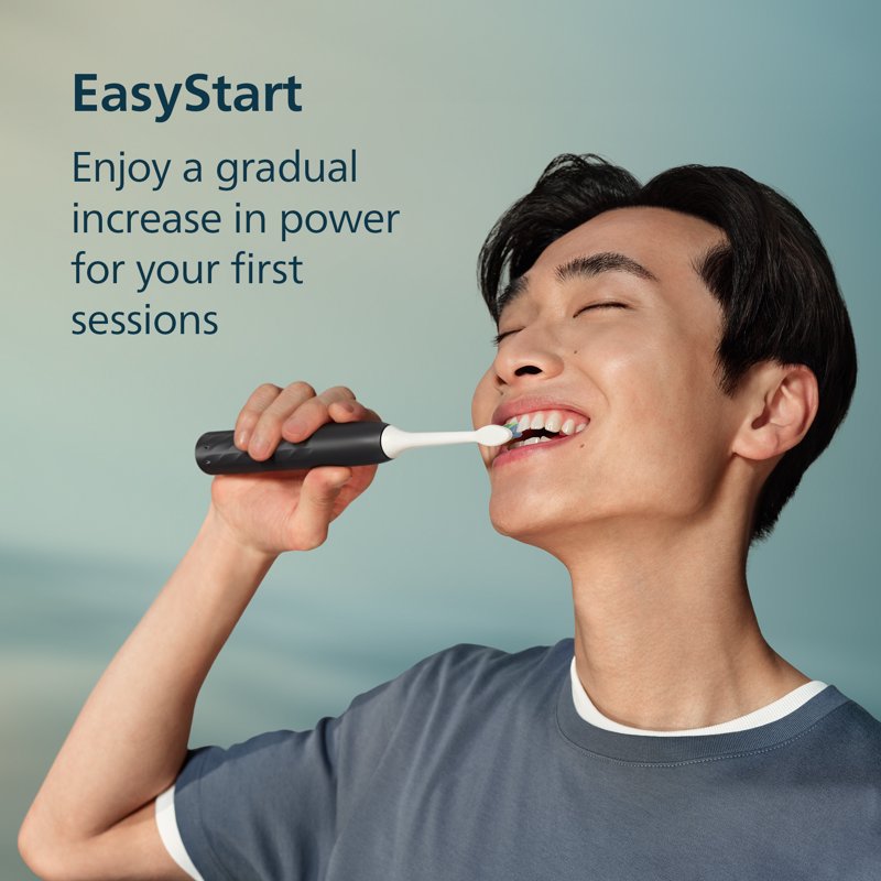 Electric Sonic Toothbrush with 14-Day Battery Life and Smart Timer - Black/White