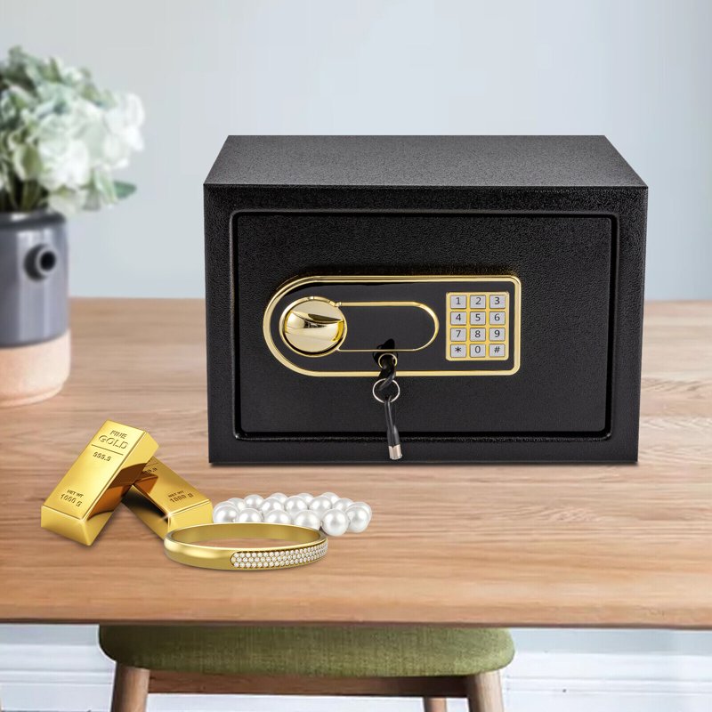 Large Fireproof Steel Safe Box with Digital Keypad Lock for Home & Office Security