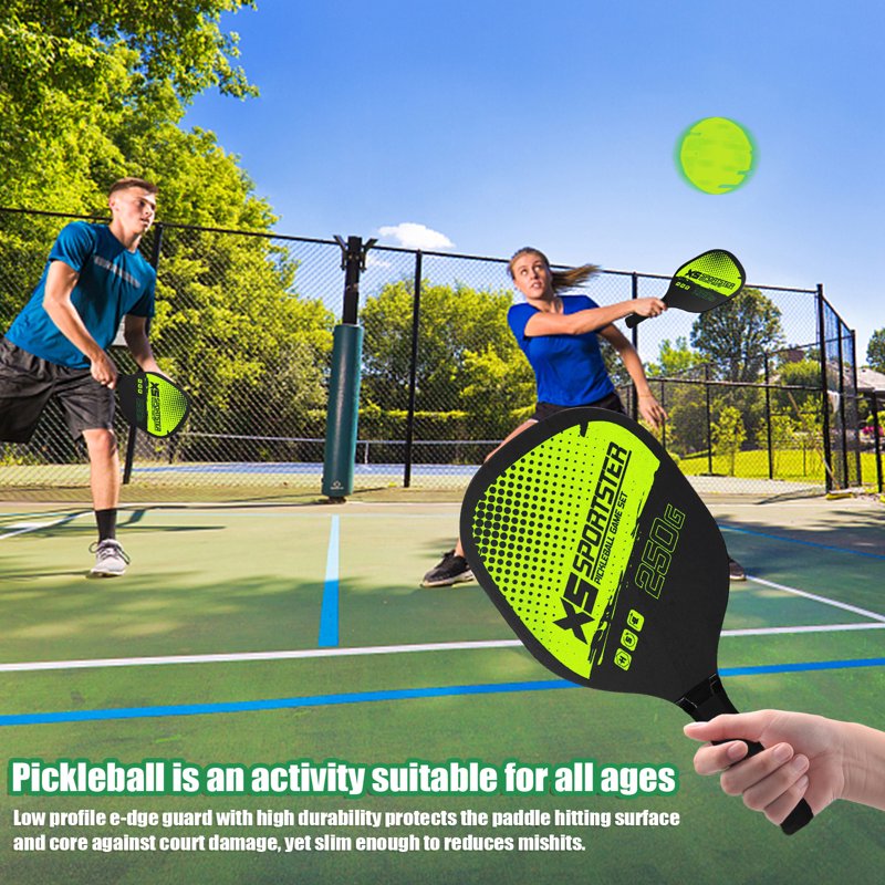 Pickleball Racket Set – 2 Paddles and 4 Balls with Travel Bag