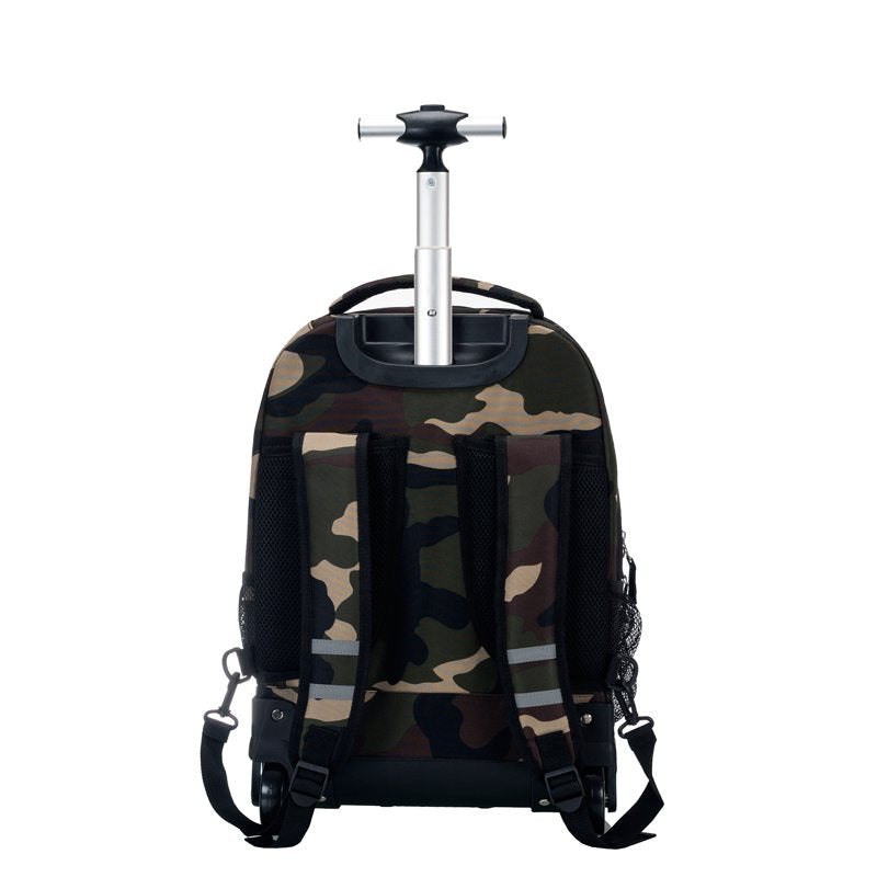 Rolling Backpack in Camo - Rockland 19" L x 10" W x 13" H with Skate Wheels