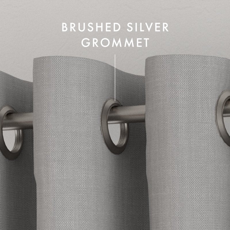 Energy Saving Linen Blend Grommet Curtain Panel - Light Gray, 50x84 Inches, 2 Panels