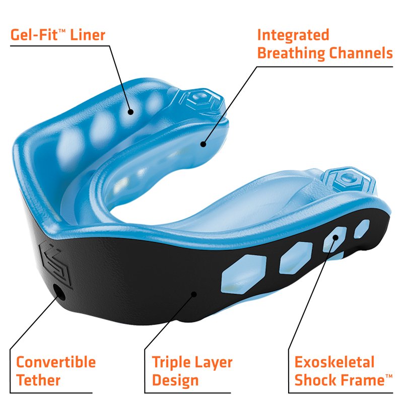 Sports Mouthguard Youth & Adult Gel Max Protective Gear - Multiple Colors