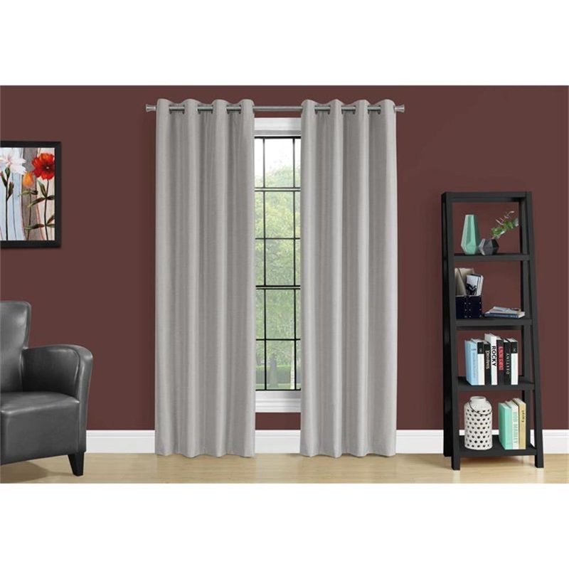 Thermal Insulation Grommet Curtain Panel Set - Grey, 54x84 Inches
