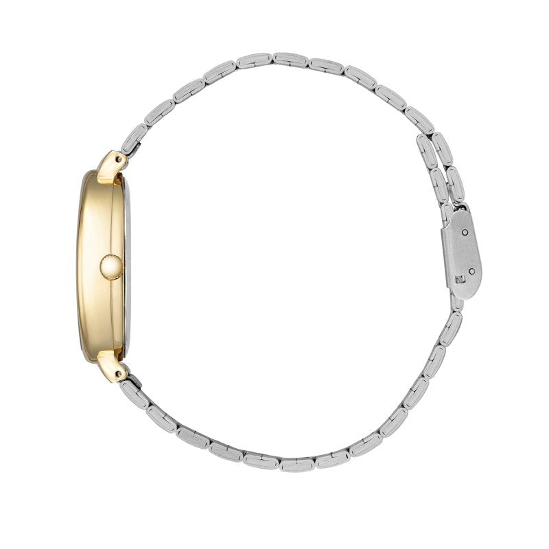 Women's Two-Tone Expansion Band Wristwatch - Elegant Silver Dial & Roman Numerals