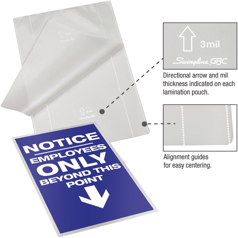 GBC HeatSeal Laminating Pouches Business Card Size 7 Mil 100 Pack