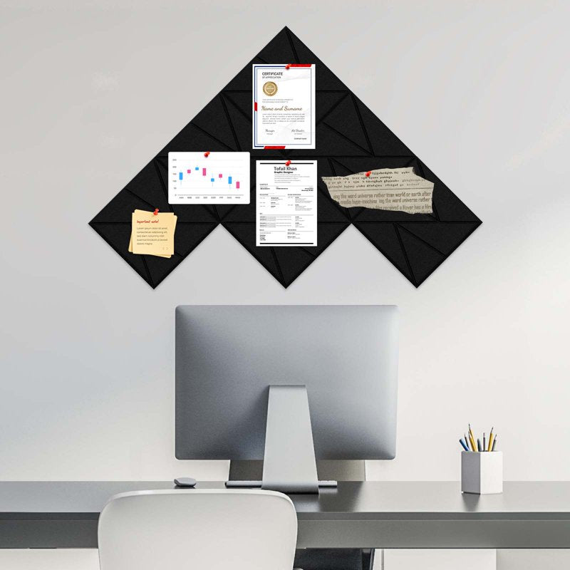 Large Felt Pin Board Tiles Set - 36x24 Inches, Eco-Friendly Wall Organizer
