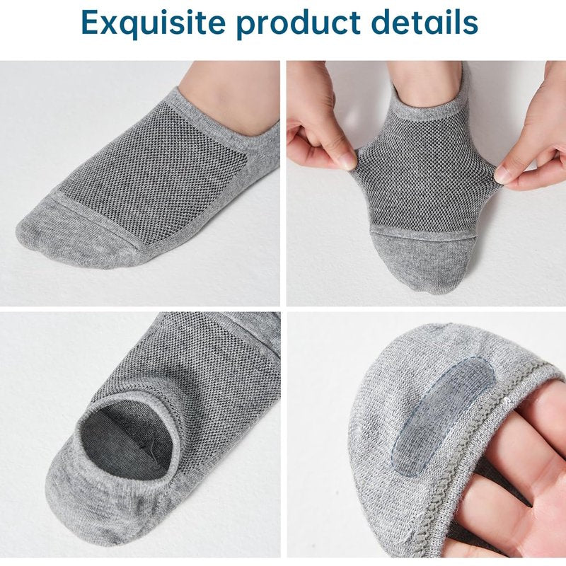 No Show Men Socks 8 Pairs - Thin Low Cut Invisible Liners for Sneakers