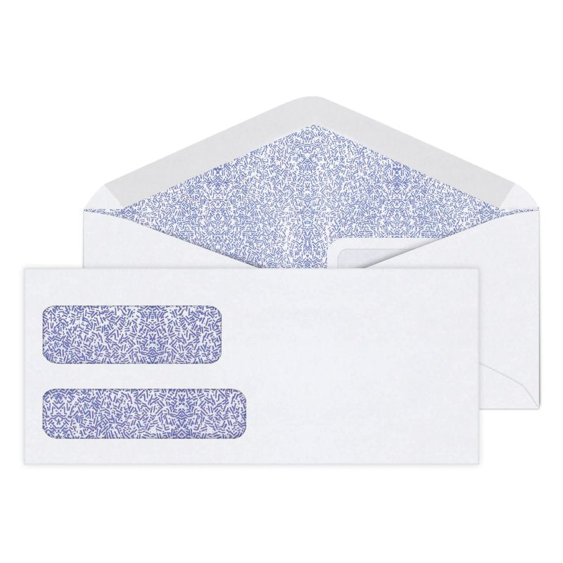 Office Depot Double-Window Envelopes #9, 3 7/8 x 8 7/8 In, White, Moisture Seal, Box of 500
