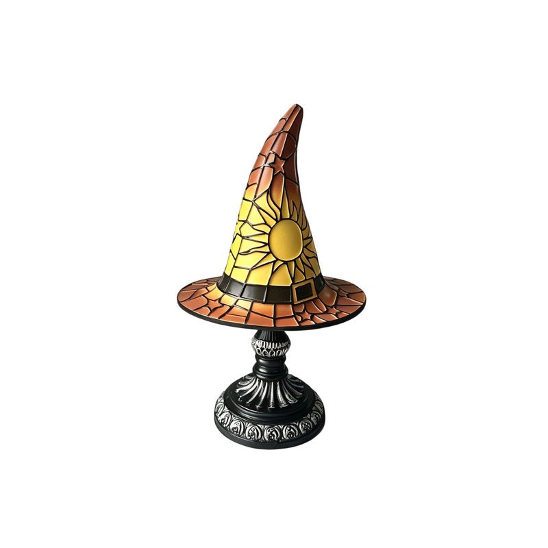 Halloween Witch Hat Lamp Tiffany-Style Night Light Decorative Table Lamp