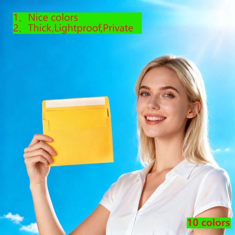 Multicolor Self-Sealing A7 Envelopes for Invitations & Cards, 100 Pack