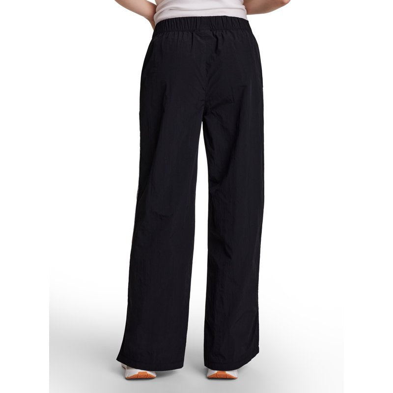 Activewear Wide Leg Woven Pants for Women - Relaxed Fit Nylon Trousers