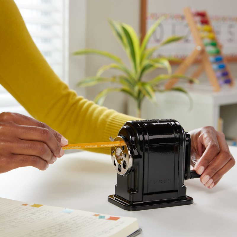 Manual Pencil Sharpener Wall Mountable Black Durable Office & School Tool