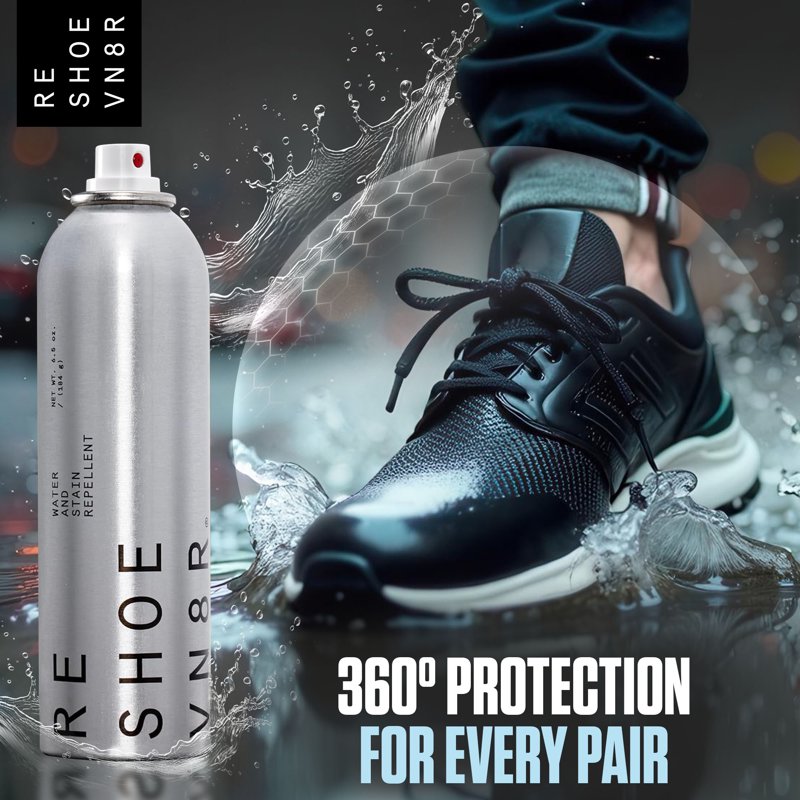 Waterproof Shoe Protector Spray - 6.5oz Stain & Rain Repellent for Sneakers and Light Leather