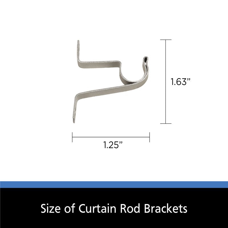 Adjustable Nickel Curtain Rod Set for Light Window Treatments, 48-84 in