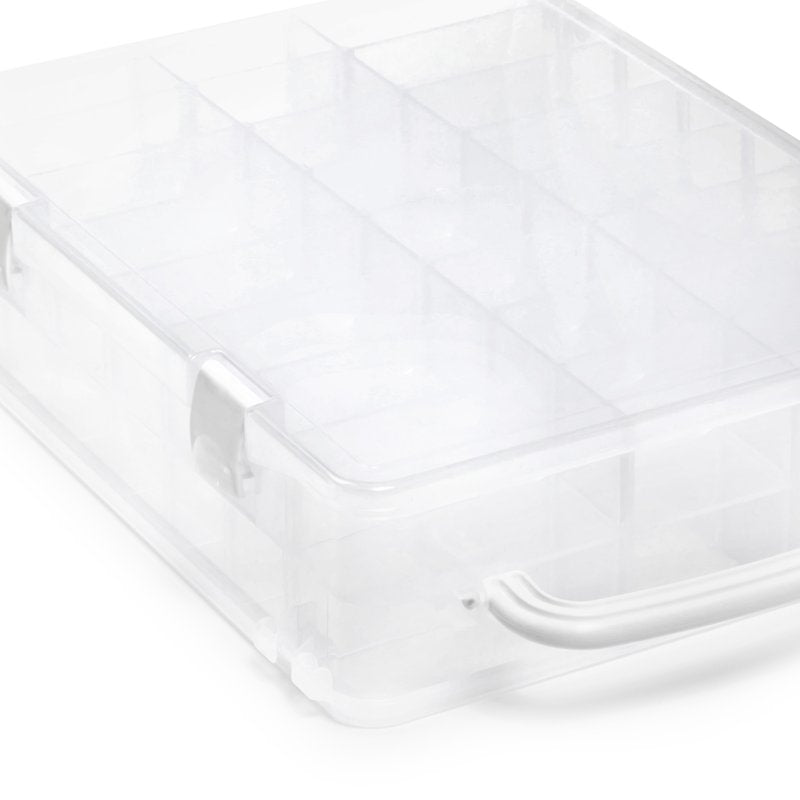Thread Storage Box Organizer with 48 Compartments and Removable Dividers