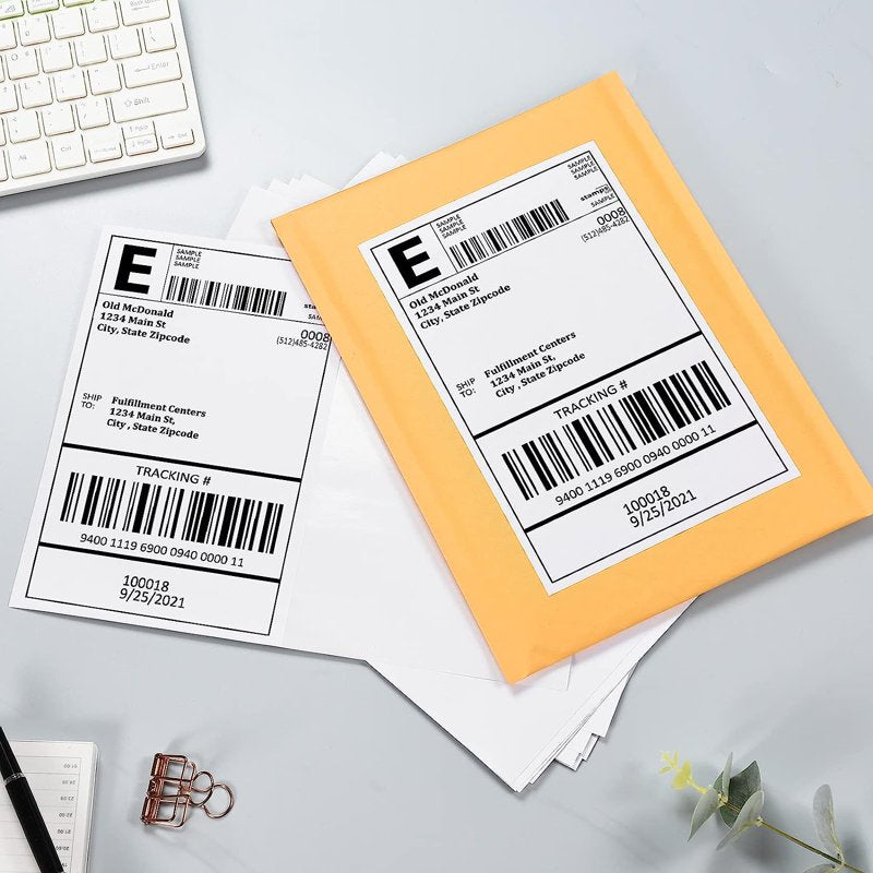 4000 Shipping Labels 8.5 x 5.5 Half Sheet Waterproof Adhesive for Laser & Inkjet Printers