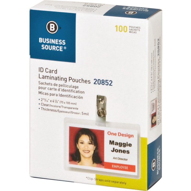 Government ID Laminating Pouches Clear 5 Mil Medium-Weight Protection Box