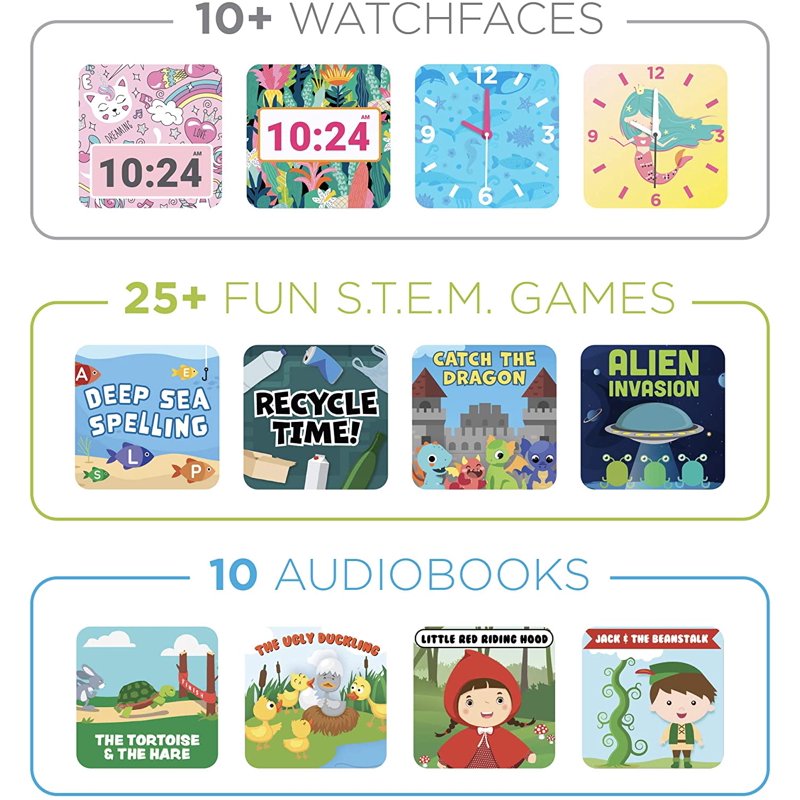 Kids Smartwatch for Girls - Educational Touch Screen Watch with Camera & Games