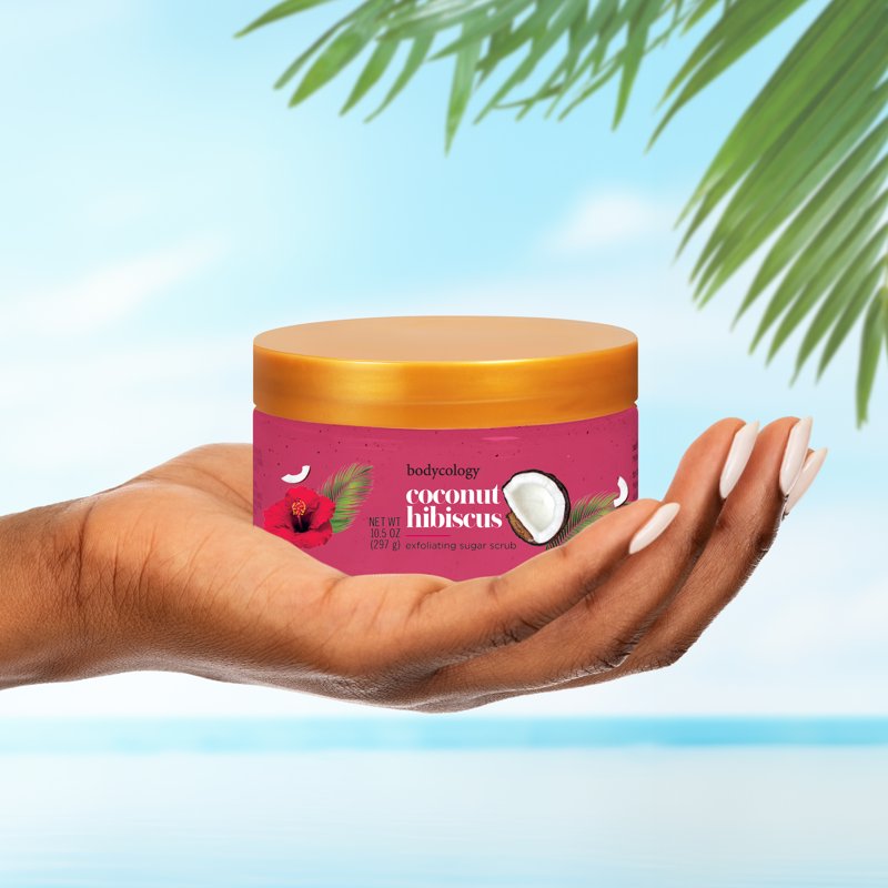 Bodycology Coconut Hibiscus Exfoliating Sugar Scrub - 4 Pack, 10.5 oz