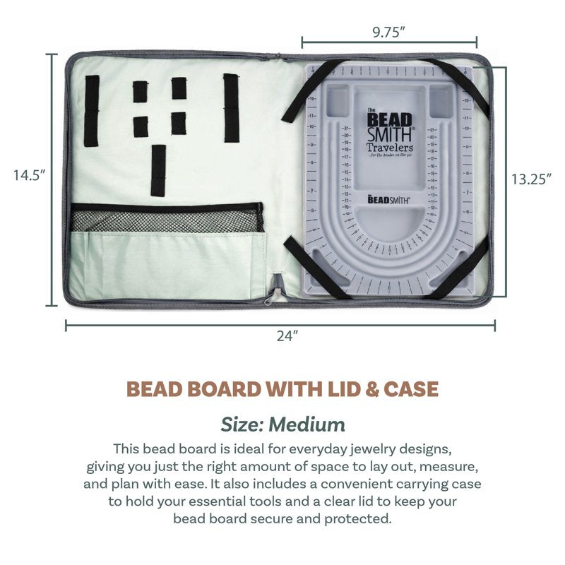 Jewelry Bead Folio Travel Case with Bead Board & Storage for Beading Supplies