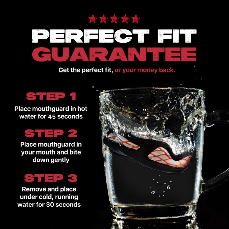 Premium Sports Mouth Guard with Case - Triple Layer Impact Protection for Adults