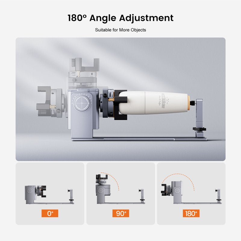 Rotary Chuck for Laser Engravers - Y-axis Engraving Module for Cylindrical Objects