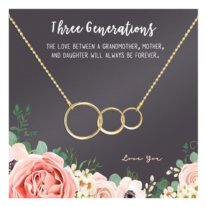 Dainty Interlocking Circle Jewelry Set - Mother's Day Gift for Grandma, Mom, Daughters