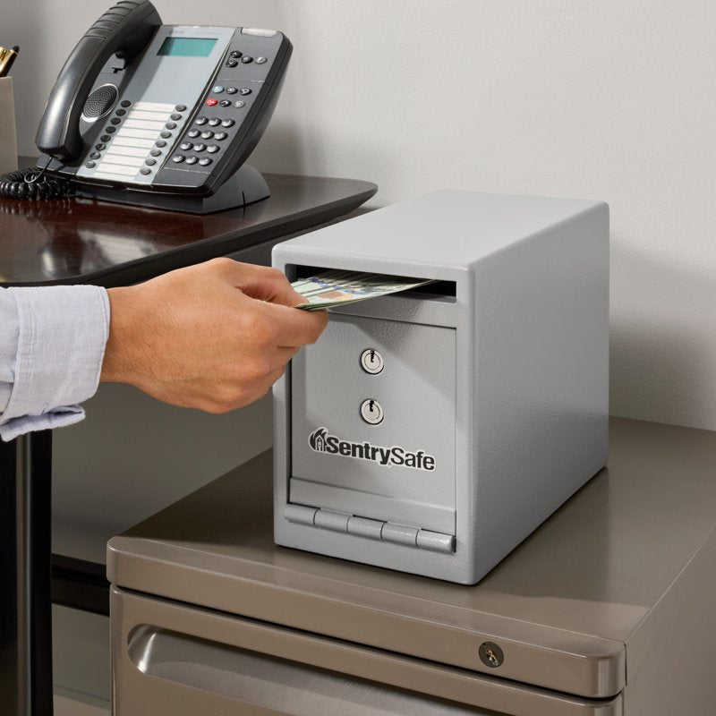 Depository Safe with Dual Key Lock 0.23 Cu Ft Drop Safe Security Lock