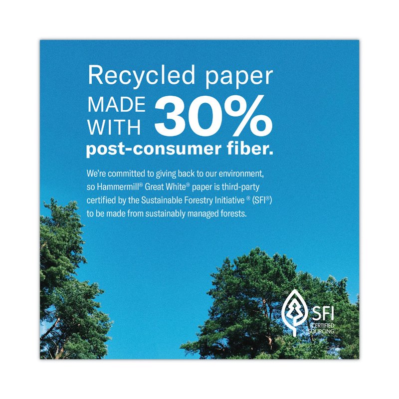 Recycled Copy Paper - 92 Brightness, 20lb, 500 Sheets, Office Use