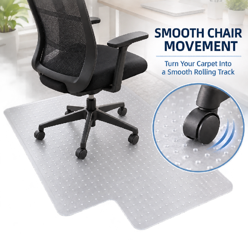 Clear PVC Office Chair Mat for Carpet 36x48 Inch Floor Protector