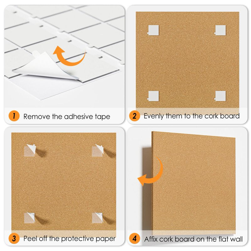 Large Cork Board Tiles for Wall - 15-Pack 12x12 Inch Bulletin Boards for Office & Home
