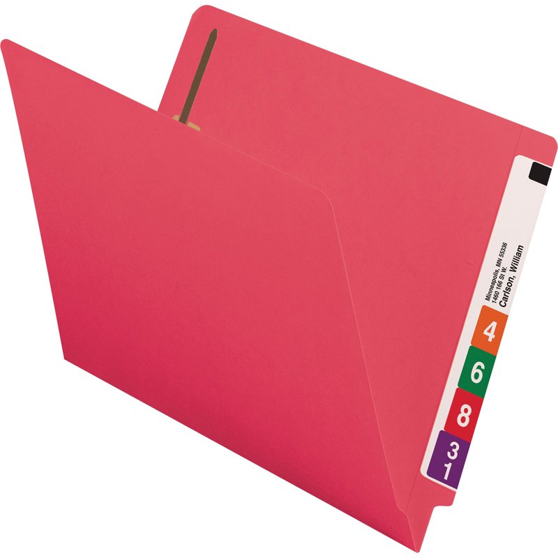 Red Letter Size File Folders with Reinforced End Tabs - 50 Pack