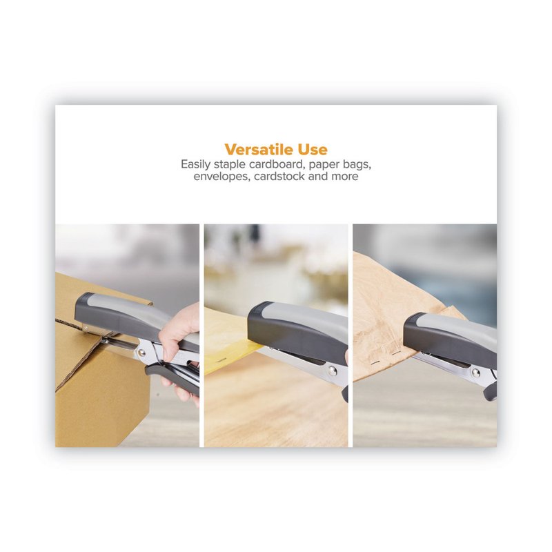 Standard Plier Stapler - Black and Gray, Easy Squeeze, No-Jam Technology