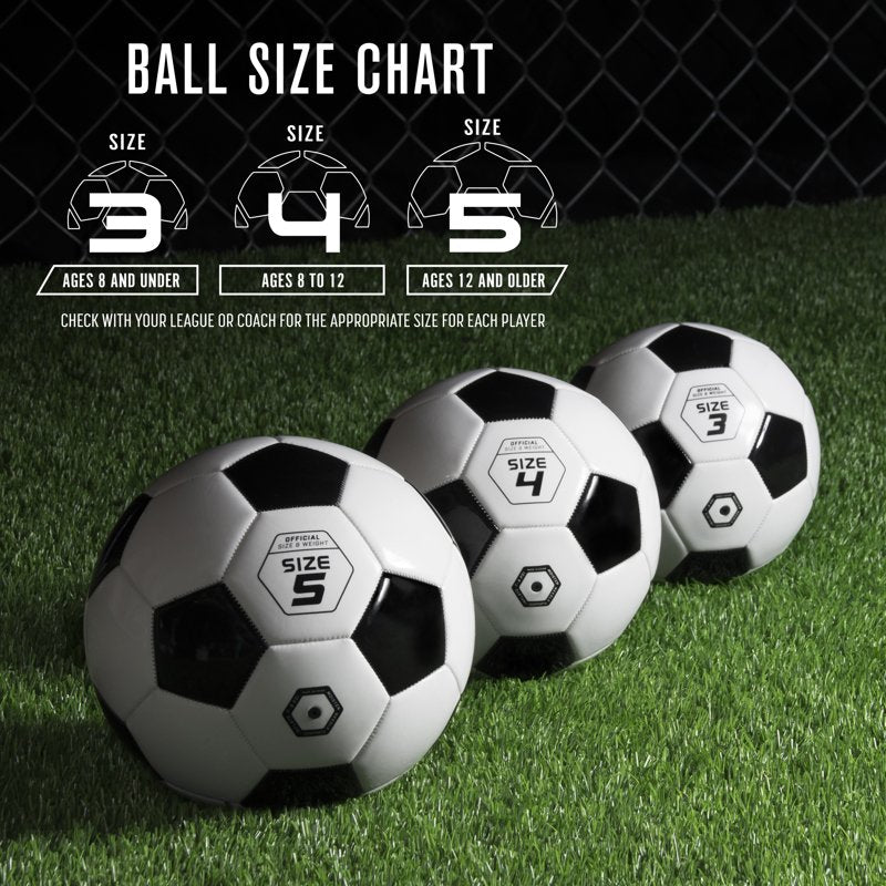 GoSports Classic Soccer Ball 6 Pack - Size 4 with Premium Pump & Carry Bag (Variation 4)
