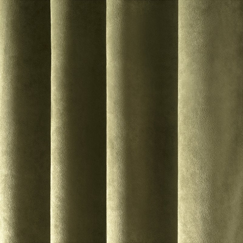 Velvet Curtain Panel Pair - Room Darkening, Green, Pole Top, Back Tab, 2 Piece Set