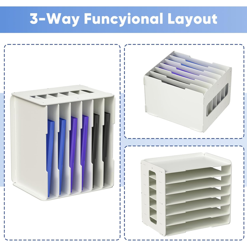 7-Tier Desk File Organizer for A3 Paper - Office & Home Storage