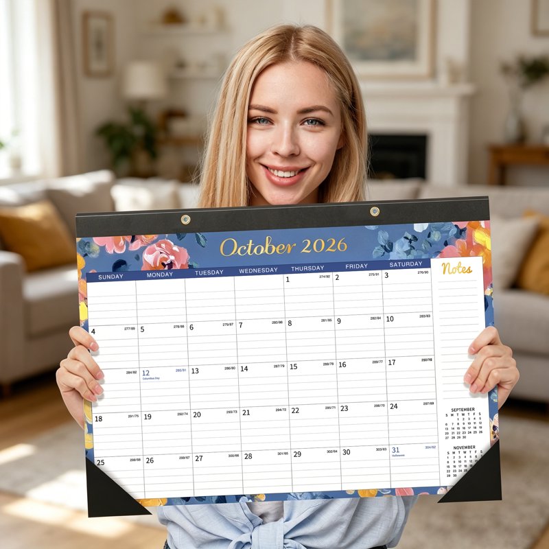 2026-2027 18-Month Desk Calendar - 17x12 inch Monthly Planning Pad with Holidays
