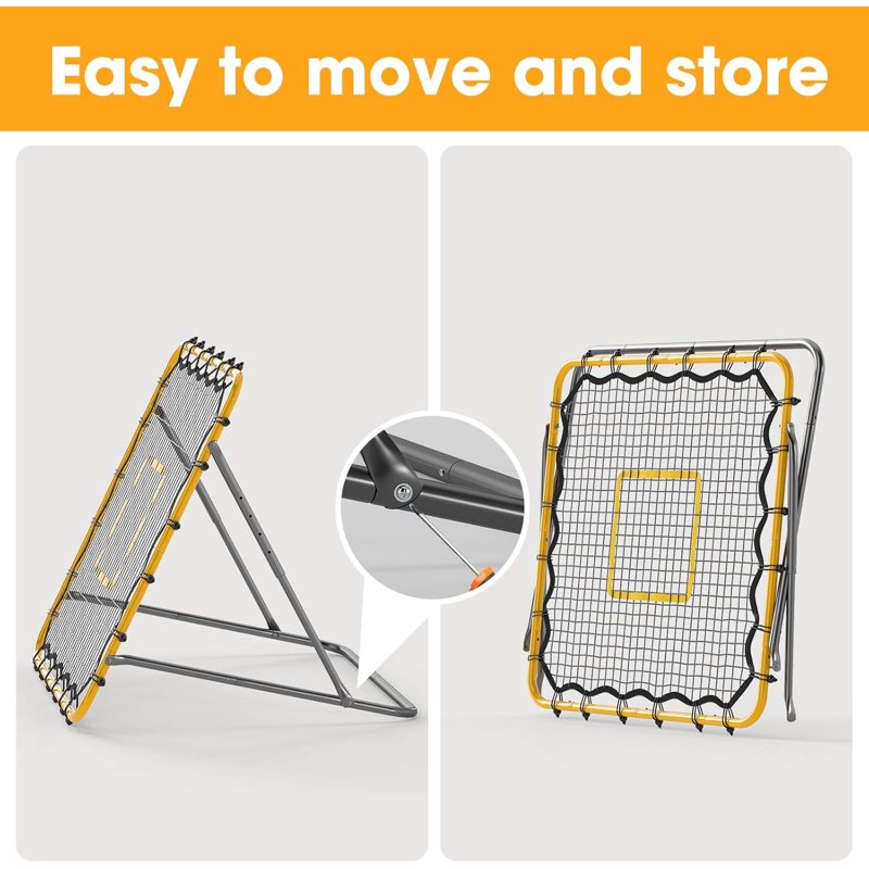 Adjustable Rebound Net for Soccer Baseball Volleyball - 3.7x3.7 ft