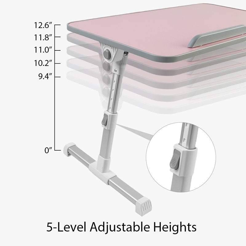 Cowin Adjustable Laptop Desk Table – Foldable Lap Desk 23.62" x 13.4" (Pink) – Variation
