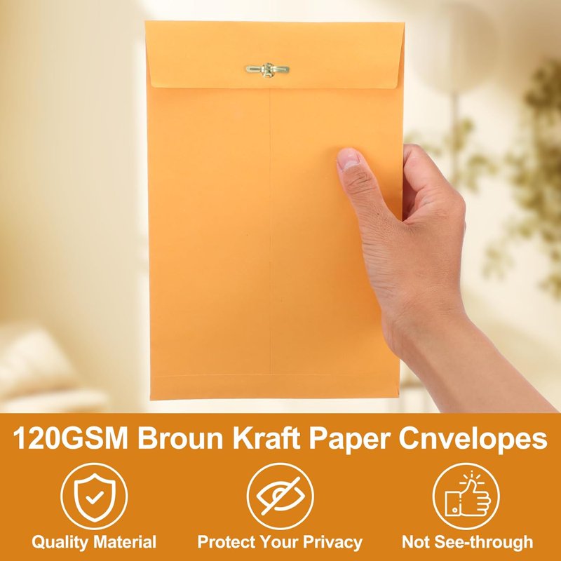 Manilla Envelopes with Clasp Closure - Kraft Mail Envelopes for Office & Business