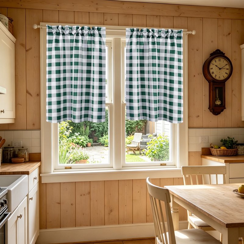 Cafe Curtains Set - Washable 2 Panels Light Filtering Insulated Window Coverings 39x28in