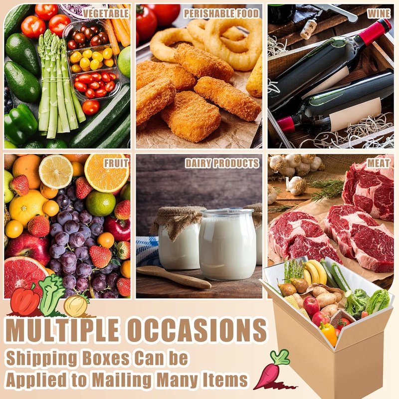 Insulated Shipping Boxes 10 Pack for Frozen Food Cold Transport - Reusable Foil & Foam Liners