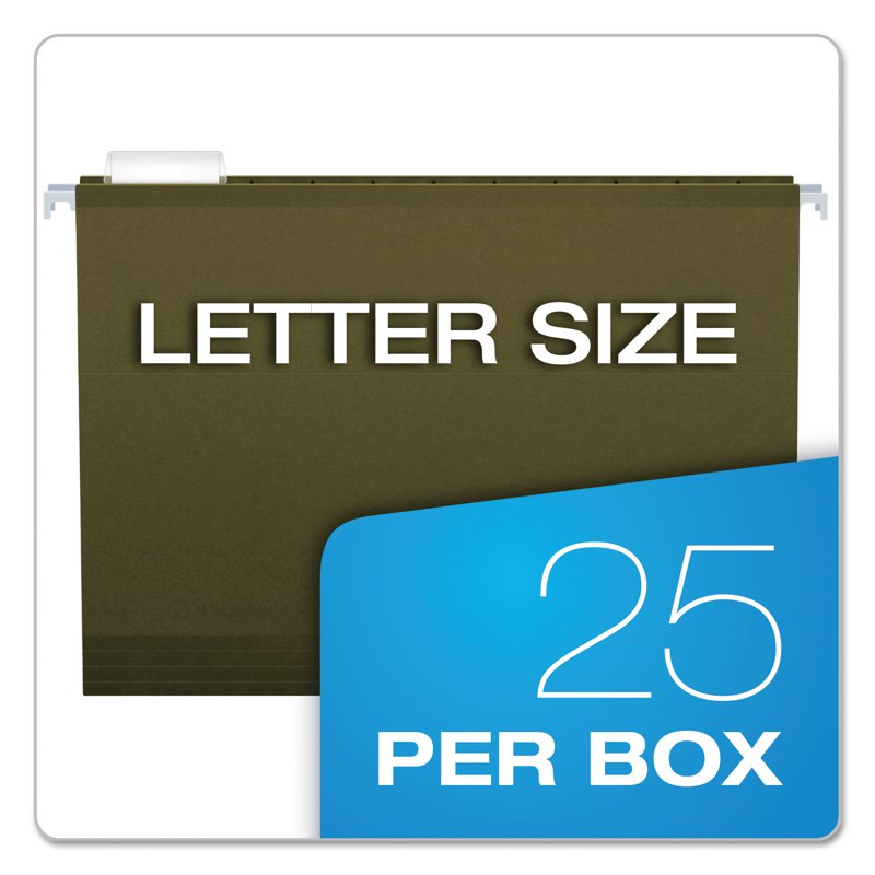 Extra Capacity Reinforced Hanging File Folders - 25 Pack, Green