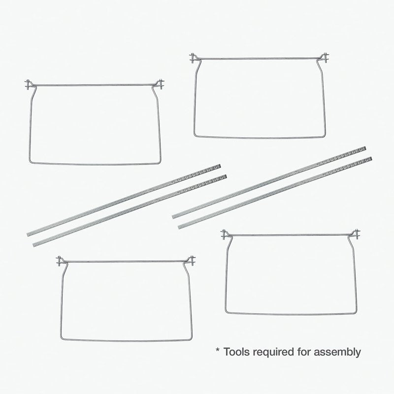 Adjustable Legal Size Hanging File Frame Gray 2 Pack - Office Storage Organizer