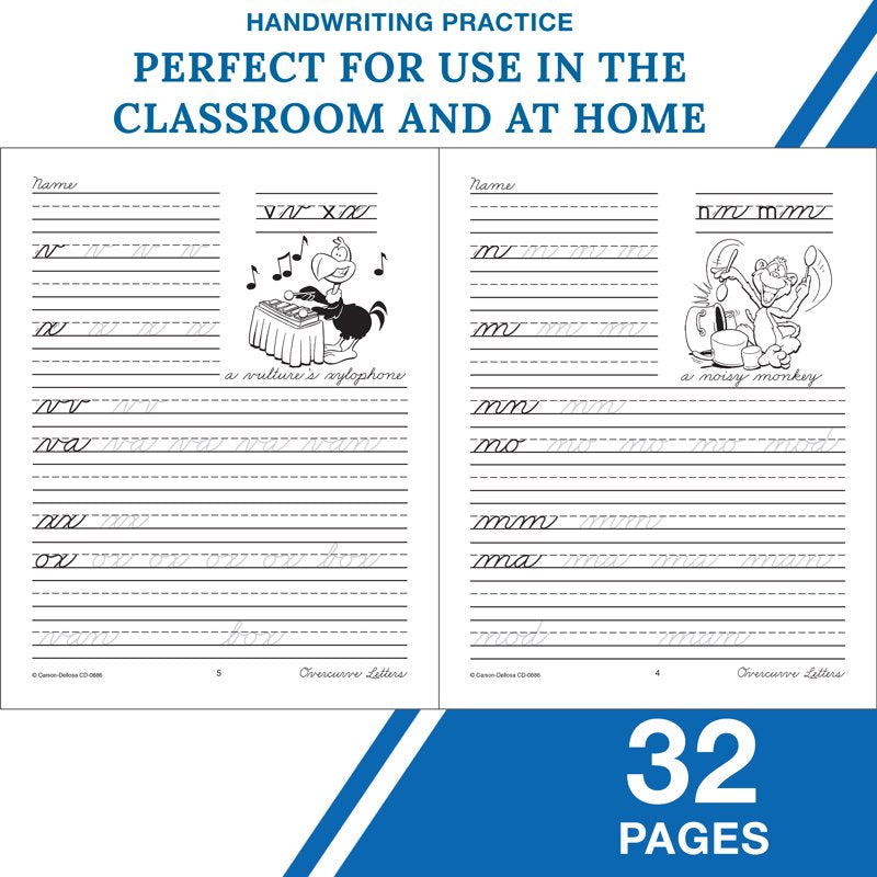 Beginning Cursive Handwriting Practice Book for Grades 2-5 - 32 Pages