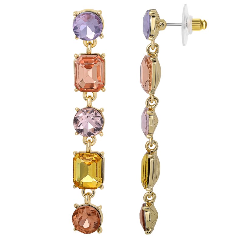 Jessica Simpson Women's Multicolor Crystal Drop Earrings - Elegant Gift Jewelry