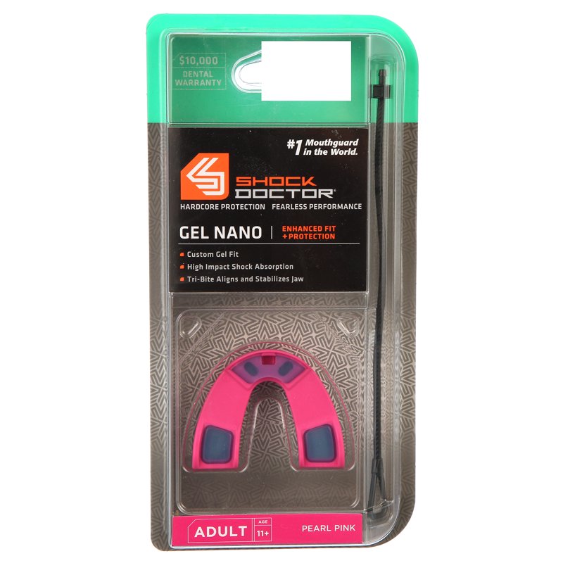 Adult Gel Nano Mouthguard with Removable Tether - Shock-Absorbing Fit