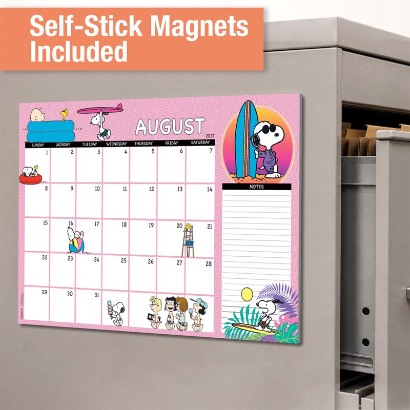 Peanuts Desk Calendar Pad 2027–2028 Large 11x16.25 Inch 24-Month Office Organizer
