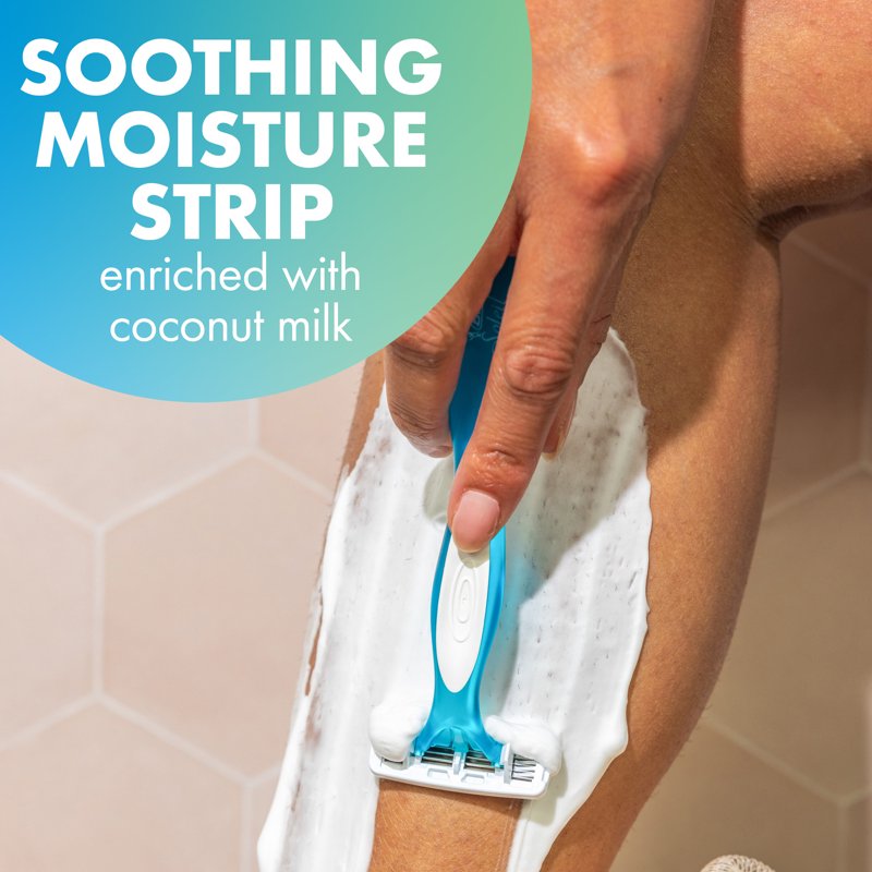 Disposable Women's Razor Set - 4-Blade with Moisture Strip, Assorted Pack