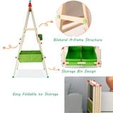 All-in-One Toddler Art Easel with Whiteboard, Chalkboard, Paper Roll & Storage Bins